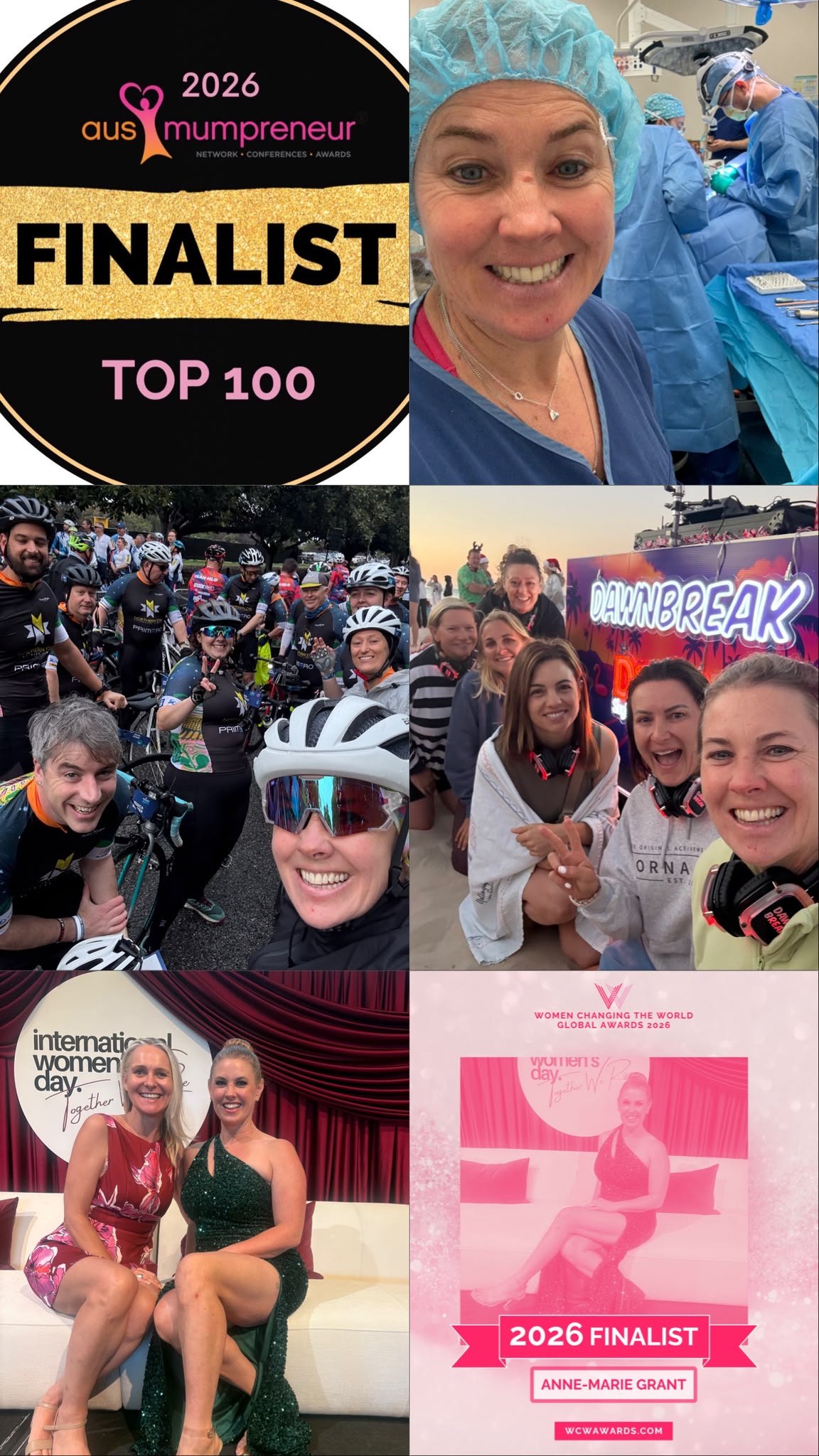 Anne-Marie finalist and community recognition collage