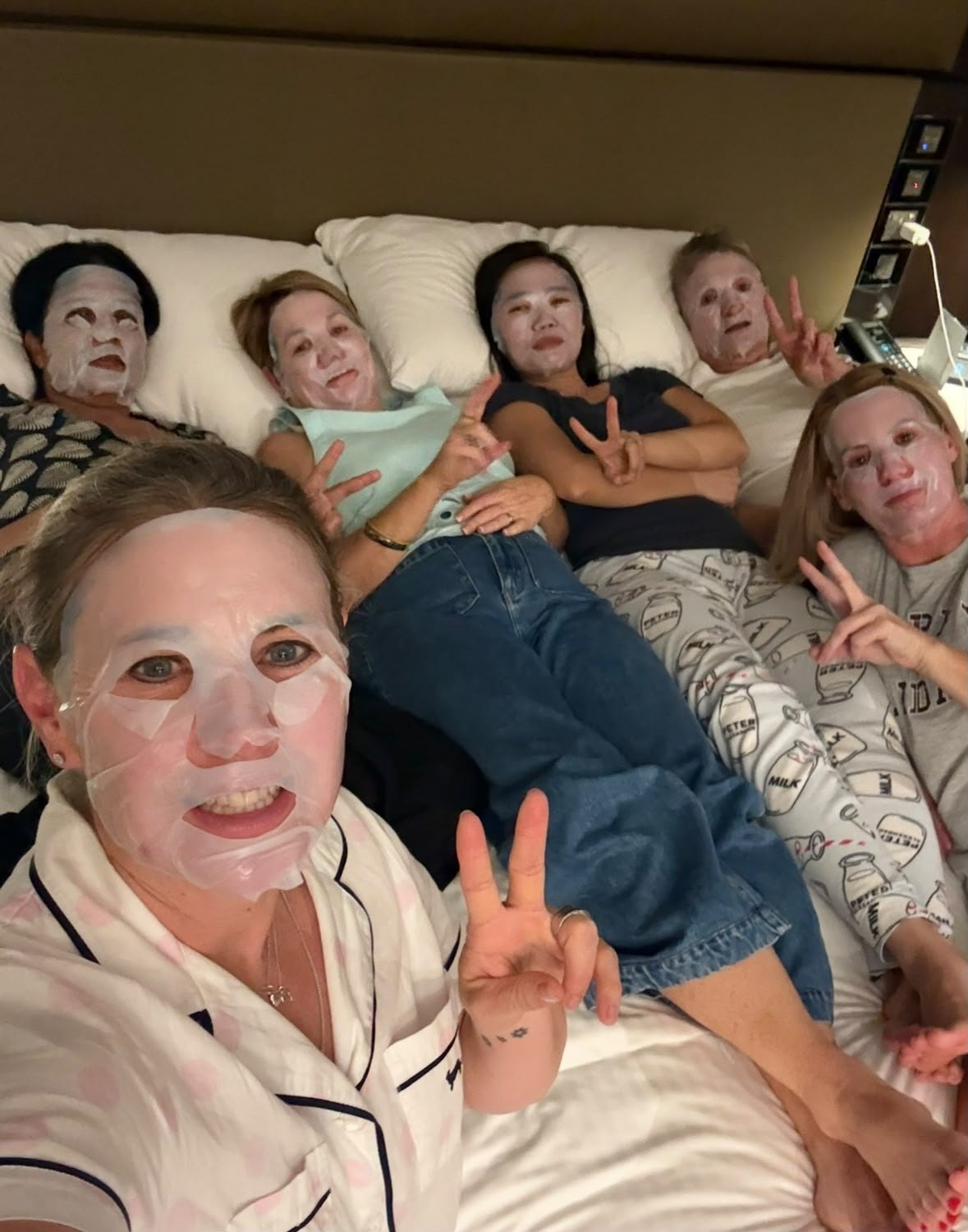 Anne-Marie with a group during a wellness moment